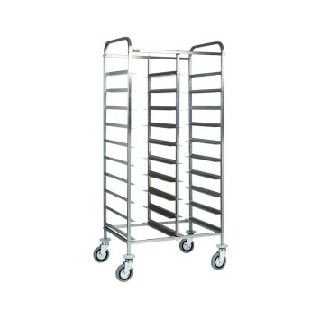 CARRELLO INOX PORTAVASSOI CM.53x32,5 20 VASSOI