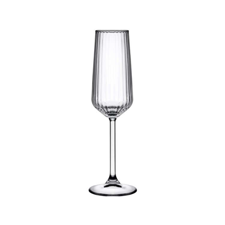 Calice allegra focus cl.19,5 flute champagne effetto ottico pasabahce
