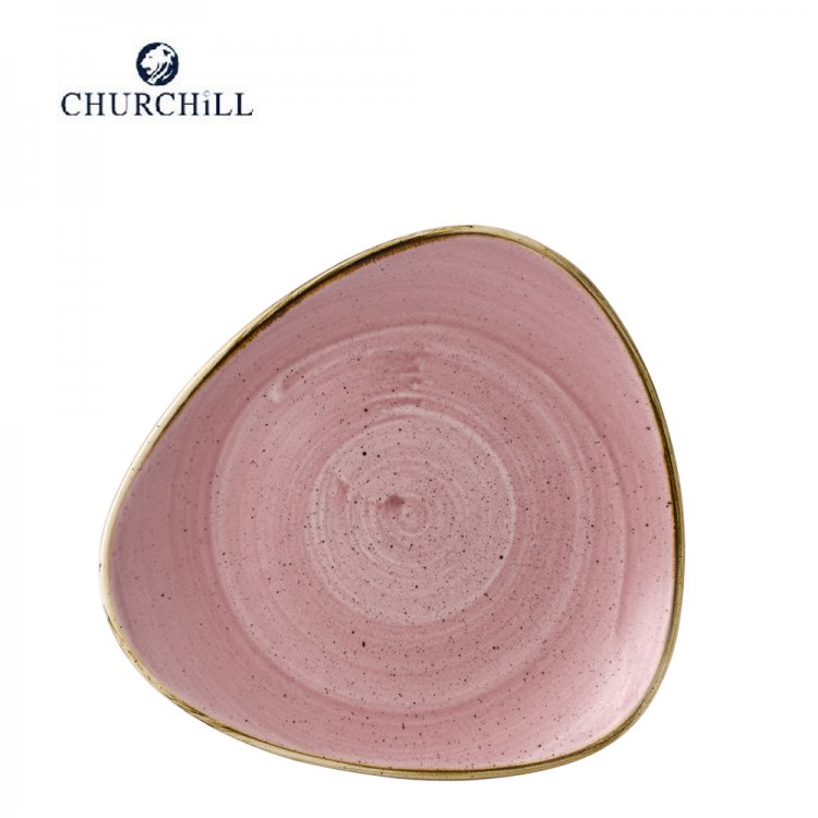 Piatto triangolare dessert stonecast cm.22,9 triangle petal pink
