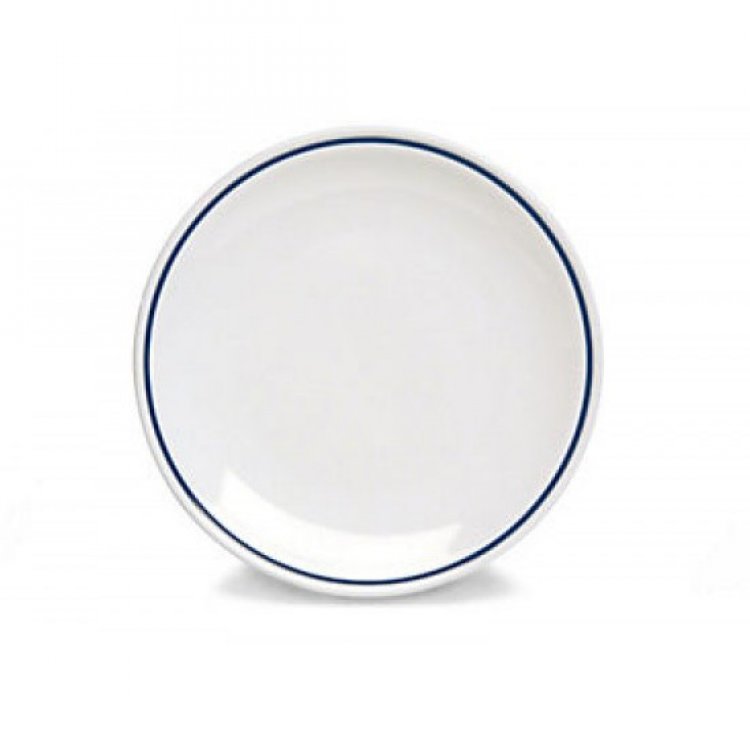 Piatto Piano In Ceramica 20,3 Cm, Design Minimalista Con Sfumatura Blu, Lavabile In Lavastoviglie E Adatto A Microonde