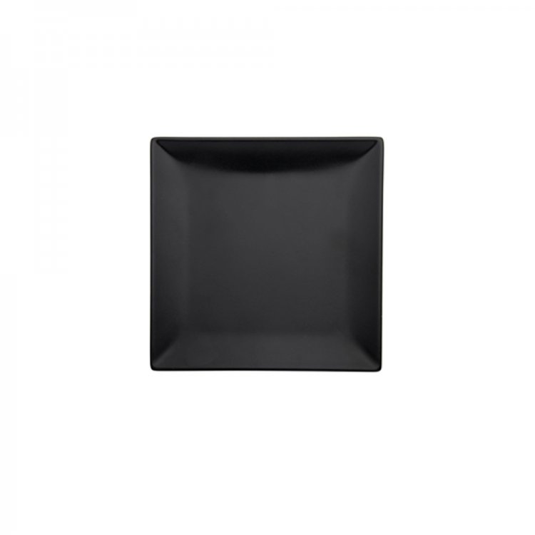 Piatto piano boston cm.24x24 stoneware nero opaco