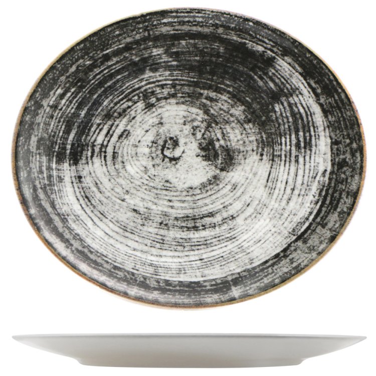 PIATTO ROTONDO BLACK ROUND CM.31 SATURNIA Piatto rotondo black round cm.31 saturnia