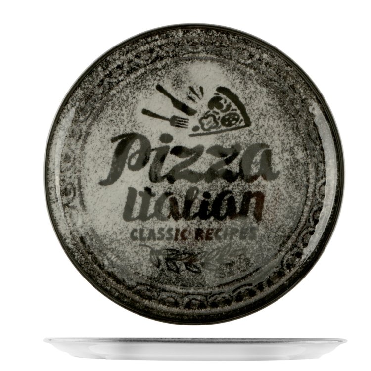 PIATTO PIZZA RECIPES CM.31 NERO SATURNIA Piatto pizza recipes cm.31 nero saturnia
