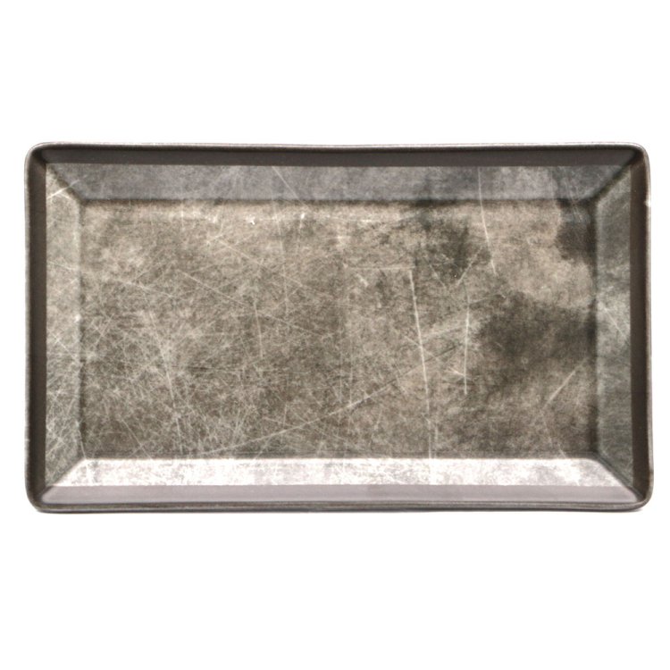 Piatto rettangolare brown sketch cm.26x15 saturnia