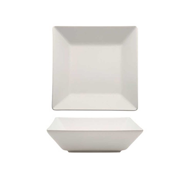 Piatto fondo boston cm.17x17 stoneware bianco