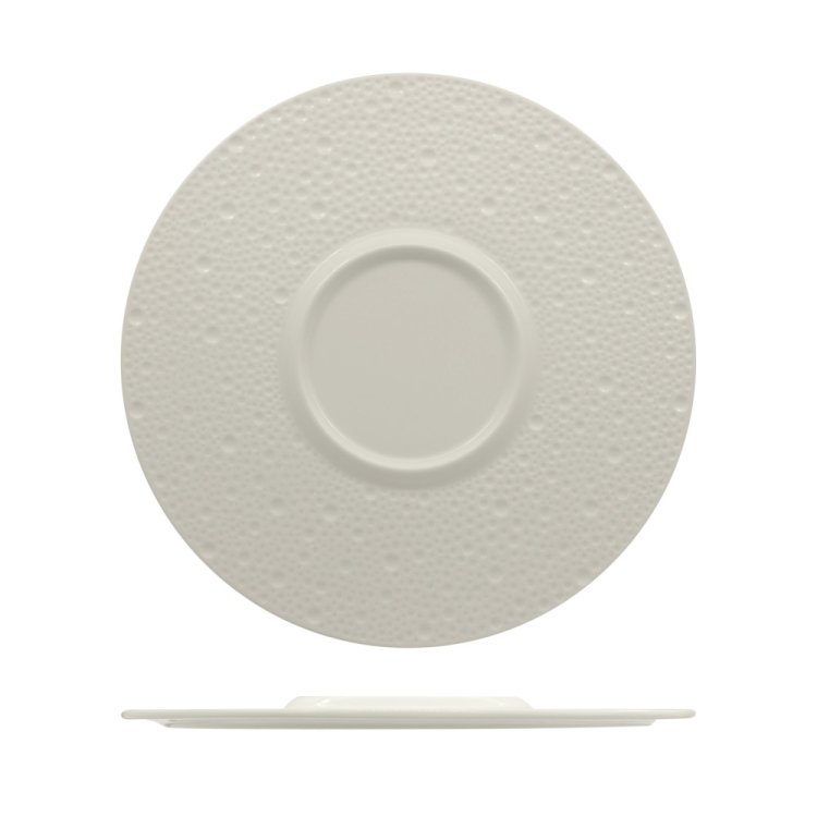 PIATTO FLAT GOURMET DEVA CENTRALE CM.28 ALLUMINA FENIXE Piatto flat gourmet deva centrale cm.28 allumina fenixe