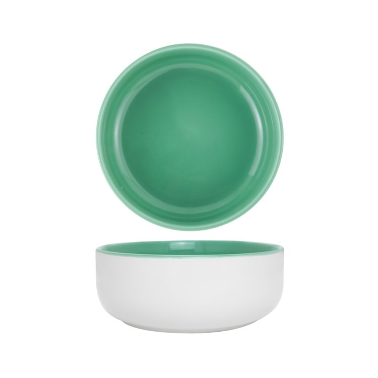 Coppa poke cm.16,5 bianco/smeraldo
