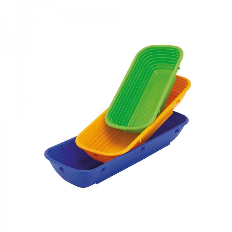 CESTINO LIEVITAZIONE IMPASTO CM.27x12 H.6,5 RETTANGOLARE GR.500 VERDE Cestino lievitazione impasto cm.27x12 h.6,5 rettangolare gr.500 verde