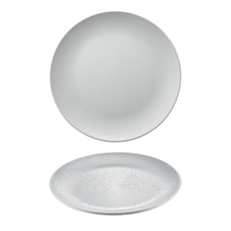 VASSOIO MELAMINA CM.40 ROTONDO BIANCO ZIGRINATO Vassoio melamina cm.40 rotondo bianco zigrinato
