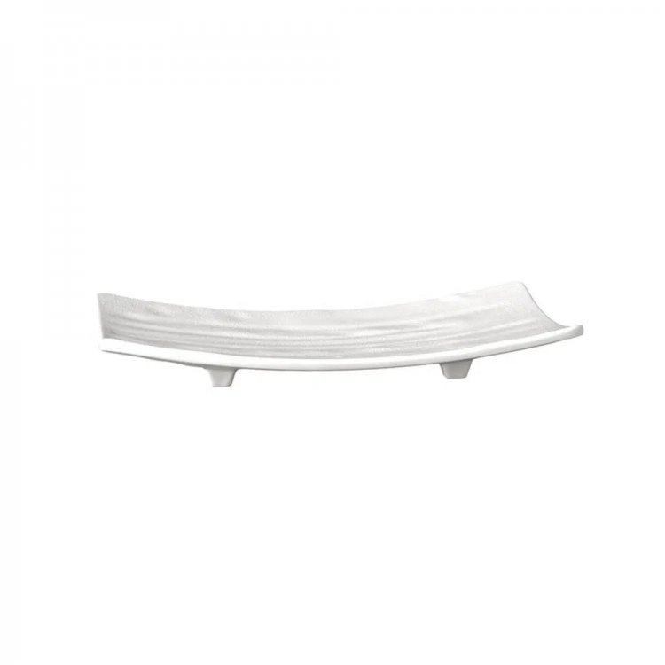 Vassoio melamina cm.22x12 h.3 per sushi bianco ***