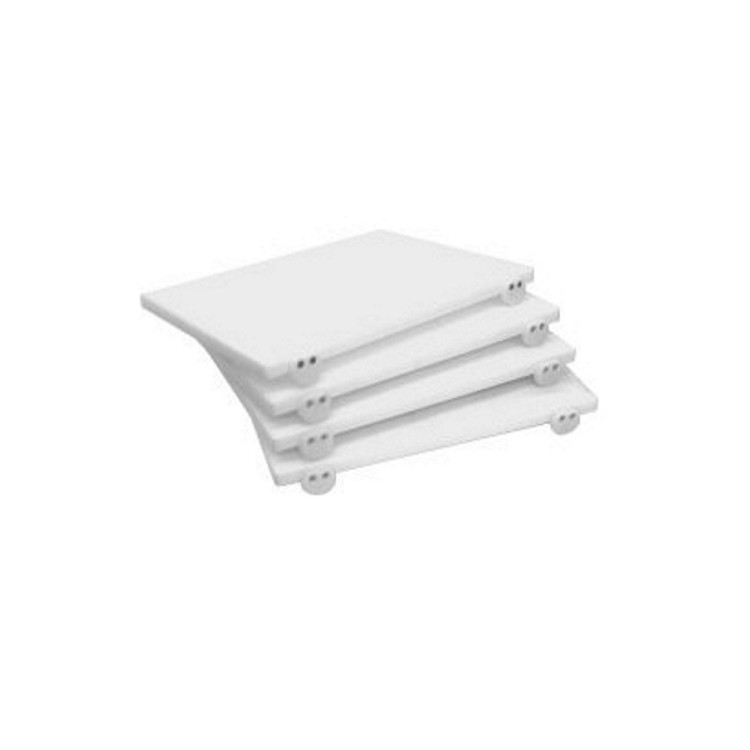 TAGLIERE POLIETILENE BIANCO CON FERMI CM.70X40 H.2 Tagliere polietilene bianco con fermi cm.70x40 h.2
