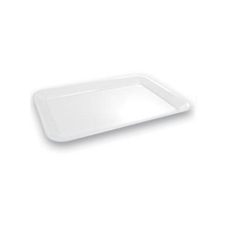 Piatto plastica/metacrilato cm.38x23 h.3 rettangolare bianco