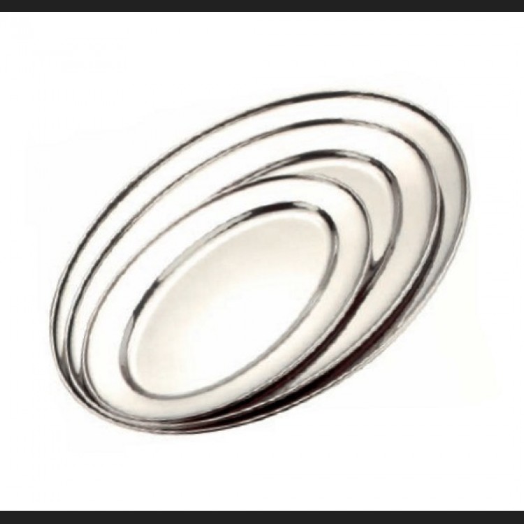 VASSOIO INOX OVALE CM.35x22 ECO Vassoio inox ovale cm.35x22 eco
