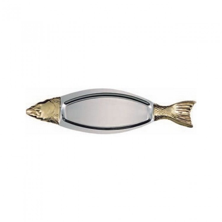 Vassoio buffet inox pesce dorato cm.94x26,5 ***
