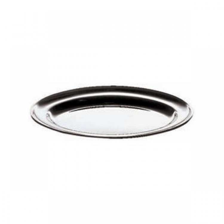 VASSOIO INOX OVALE CON BORDO CM.25X18 Vassoio inox ovale con bordo cm.25x18