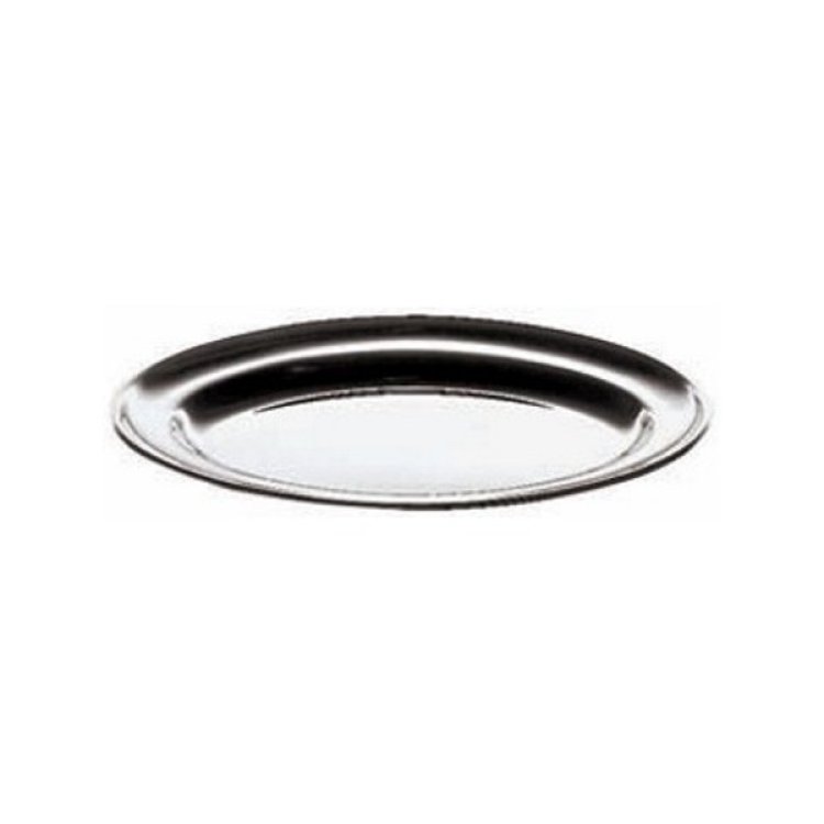 VASSOIO INOX OVALE CON BORDO CM.35X22 Vassoio inox ovale con bordo cm.35x22