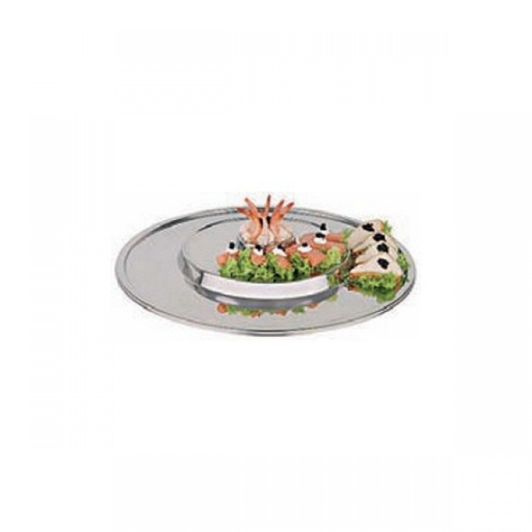 VASSOIO BUFFET INOX ROTONDO Ø CM.48 H.4,4 *** Vassoio buffet inox rotondo Ø cm.48 h.4,4 ***