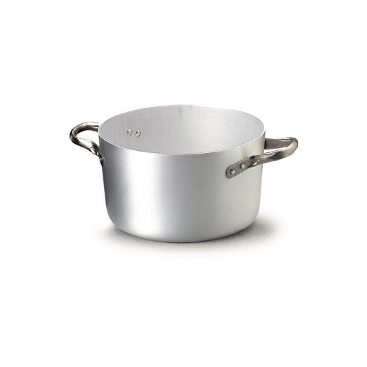 Casseruola alluminio alta 2 manici Ø 28 h.16 lt.9