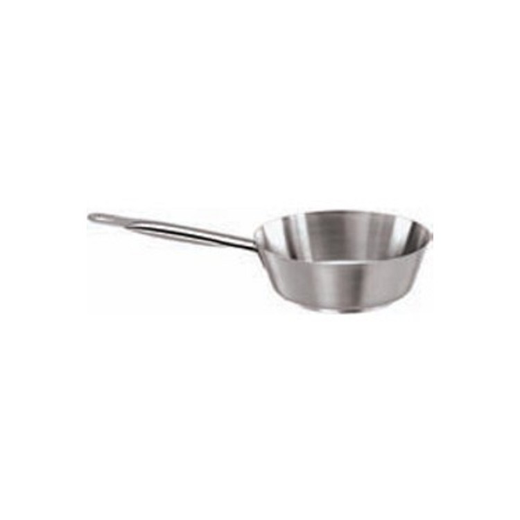 Casseruola inox conica bassa 1 manico Ø cm.24 h.7,5 lt.2,7 s1000