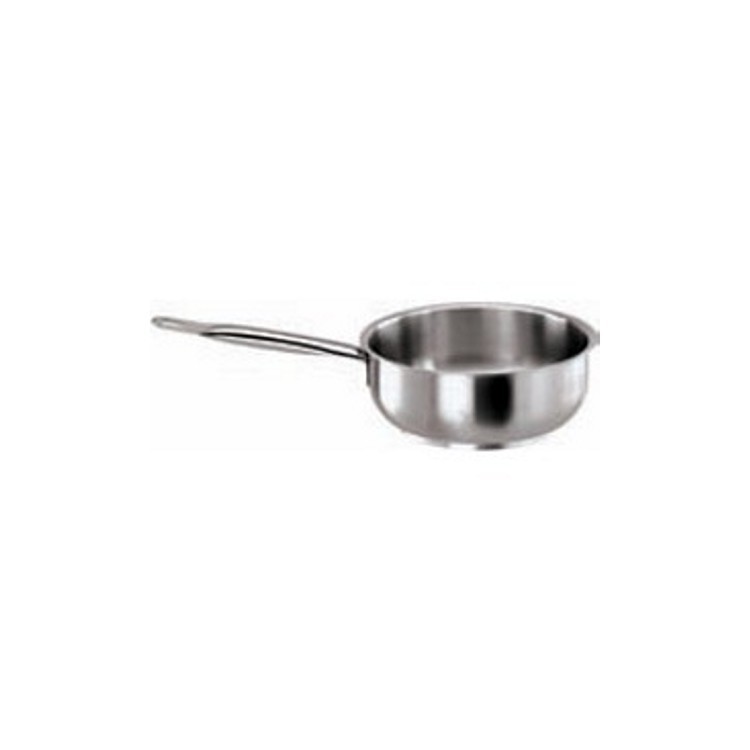 Casseruola inox bombata bassa 1 manico Ø cm.24 h.8,5 lt.3,3 s1000