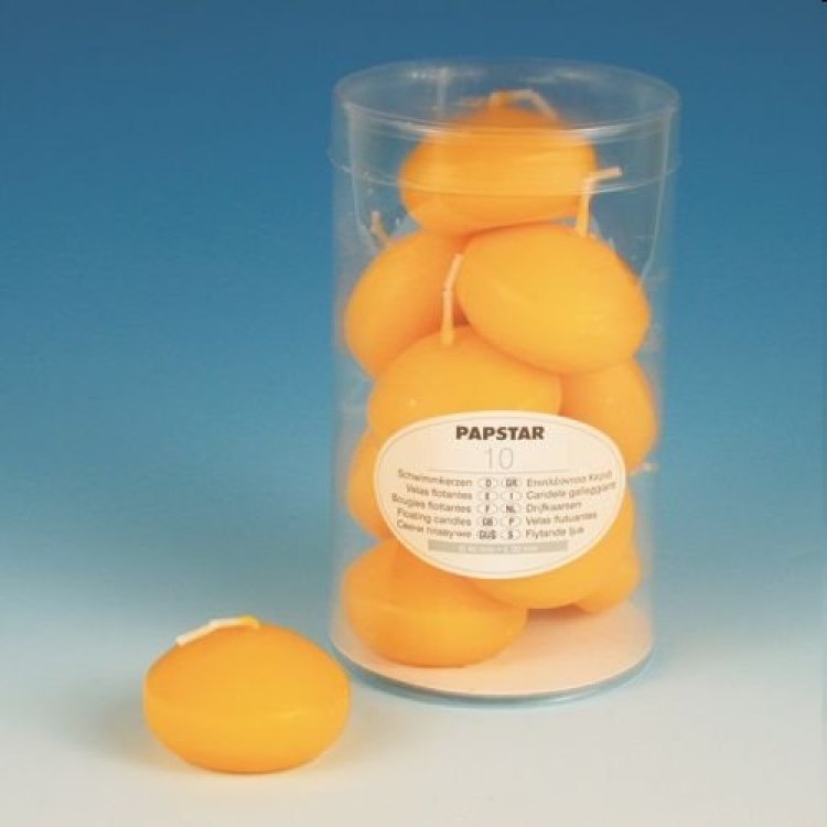 CANDELE GALLEGGIANTI CF.10 GIALLO ORO Candele galleggianti cf.10 giallo oro