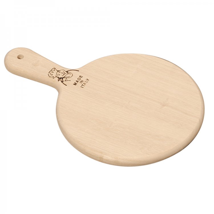 TAGLIERINO LEGNO ROTONDO CON MANICO Ø CM.18 H.1,5 Taglierino legno rotondo con manico Ø cm.18 h.1,5