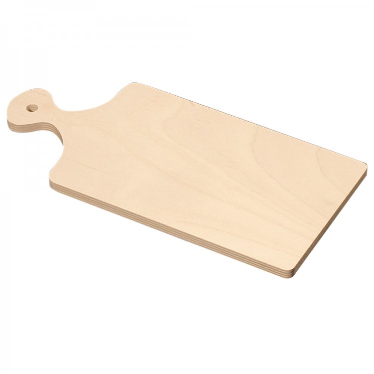 TAGLIERE LEGNO RETTANGOLARE CON MANICO CM.30x14 SPESSORE CM.1