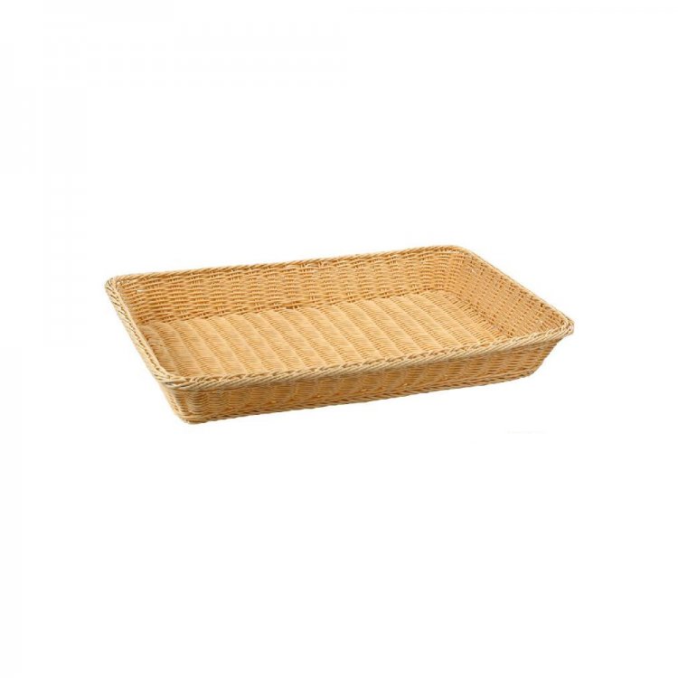 CESTO PANE CM.53x32,5 H.10 GN 1/1 IN POLYRATTAN DOPPIA TRAMA Cesto pane cm.53x32,5 h.10 gn 1/1 in polyrattan doppia trama