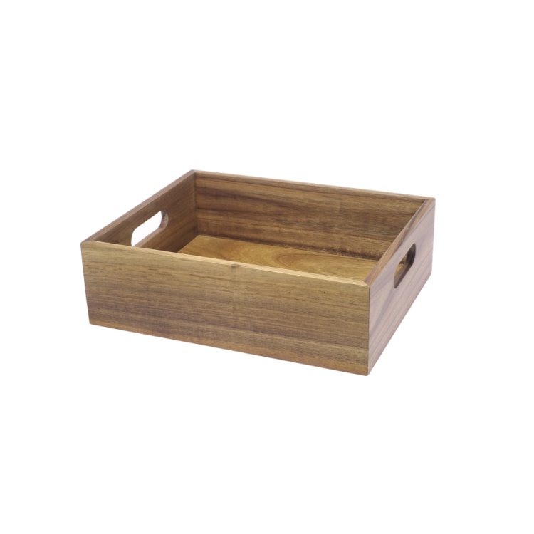 Cassetta/alzata legno di acacia gn 1/2 cm.32,5x26,5 h.10
