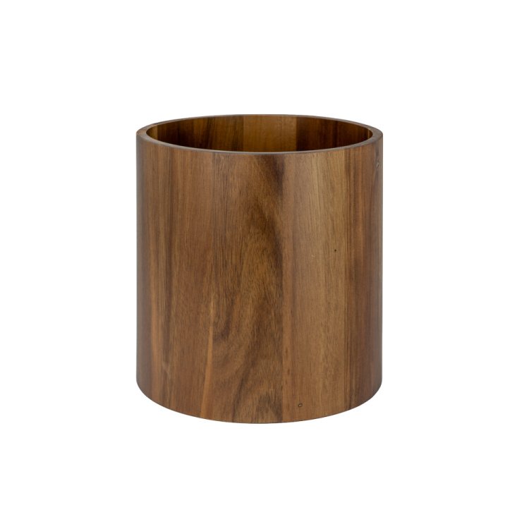Alzata/contenitore tondo legno di acacia Ø cm.15 h.15
