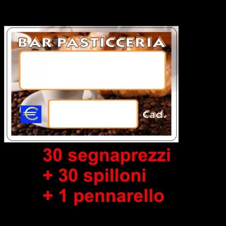 Segnaprezzi bifacciali bar pasticceria mm.60x90 pz.30