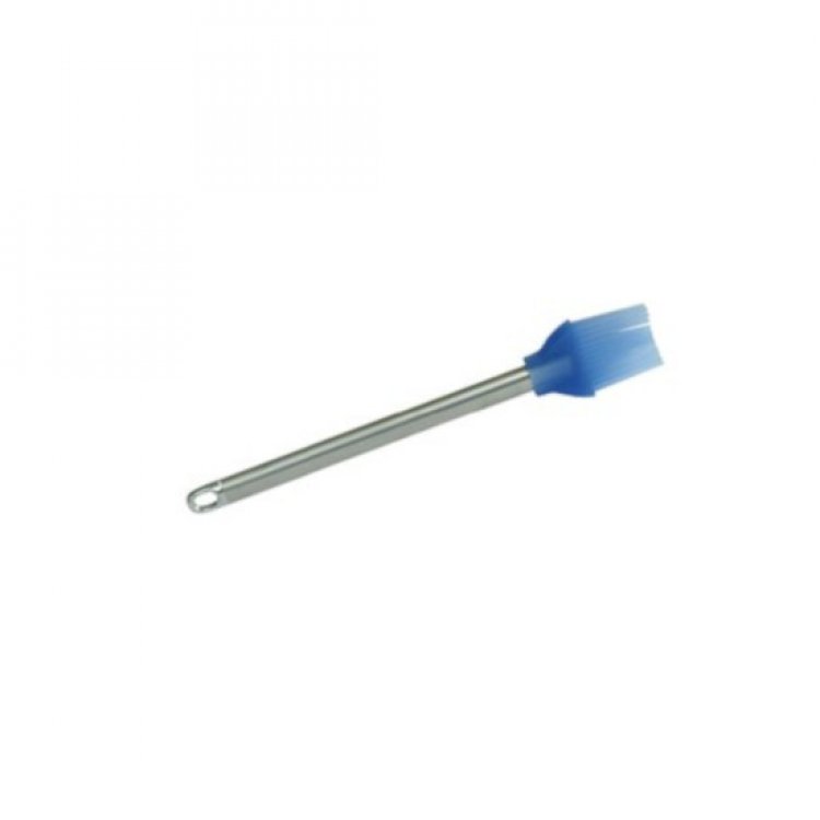Pennello silicone manico inox cm.25 setole blu