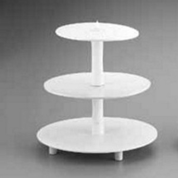 ALZATA PLASTICA TORTA BIANCA 3 PIANI Alzata plastica torta bianca 3 piani