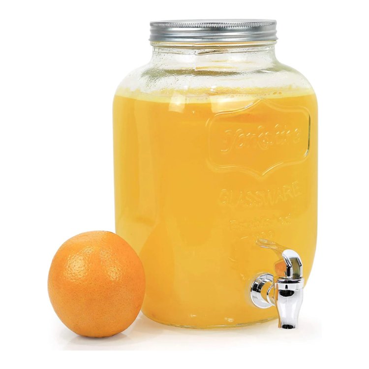 CARAFFA IN VETRO PORTA BEVANDE CON RUBINETTO LT.3 Caraffa in vetro porta bevande con rubinetto lt.3