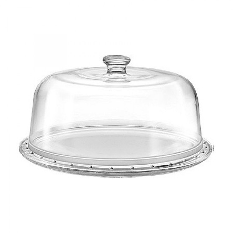 Alzata vetro Ø cm.31 palladio piatto con cupola borgonovo