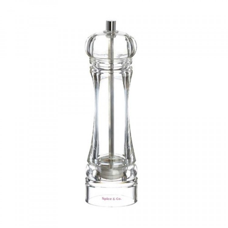 Macina Pepe In Acrilico Trasparente - Piccolo E Pratico Per Tavolo O Cucina