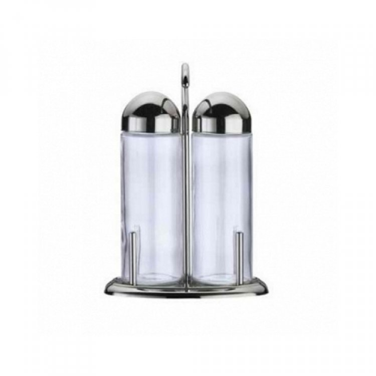 Oliera inox mundial 2 pezzi olio e aceto ***