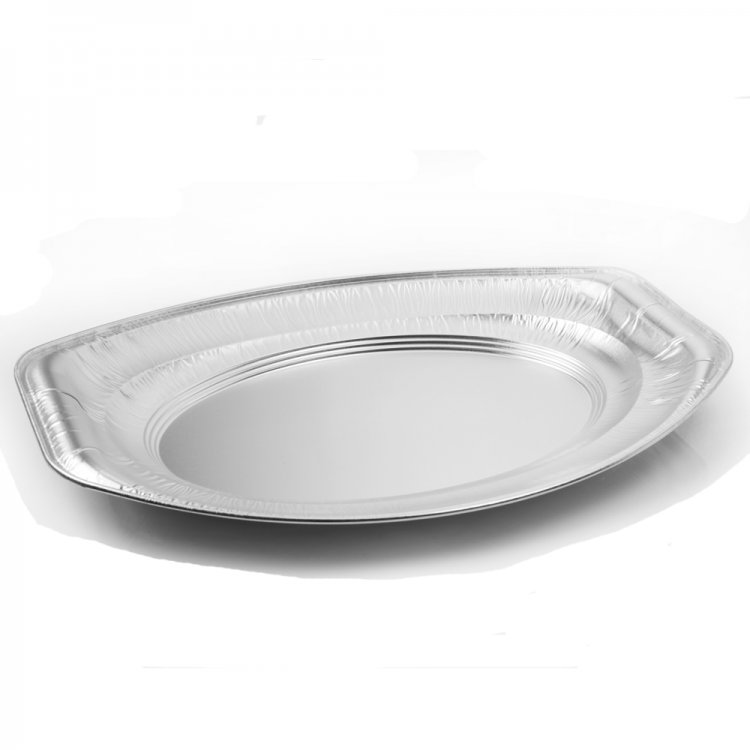 Vassoio monouso alluminio ovale cm.42,8x27,8 h.2,68 pz.10