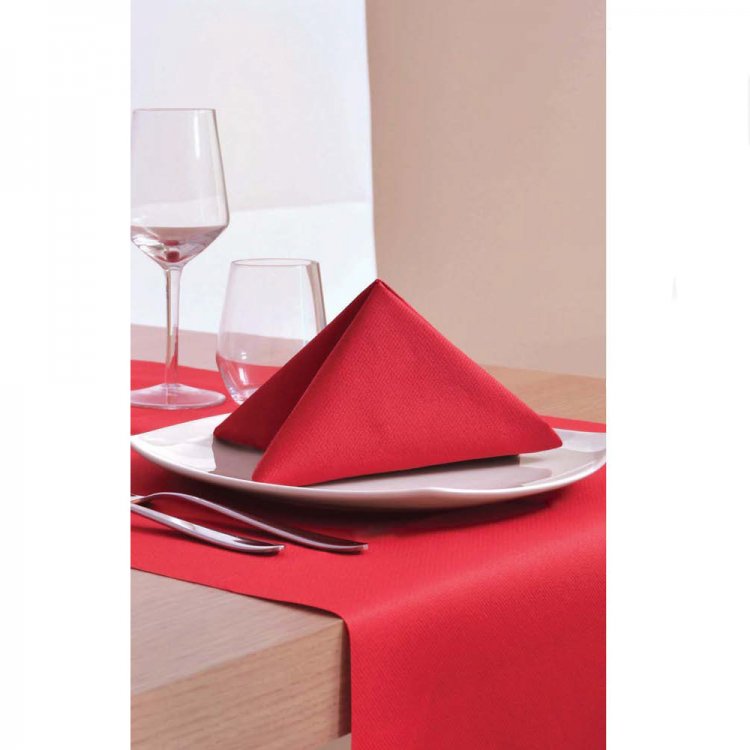 Tovaglia monouso plus carta secco cm.100x100 rosso pz.25