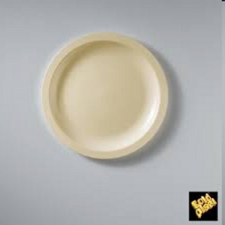 ROUND PIATTO DESSERT CHAMPAGNE Ø CM.18,5 PZ.50 GOLD PLAST Round piatto dessert champagne Ø cm.18,5 pz.50 gold plast