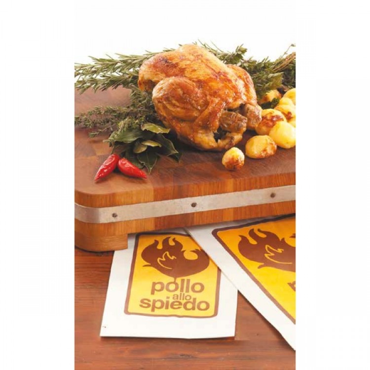 Sacchetto carta foderato pollo allo spiedo cm.17+12x34 kg.10