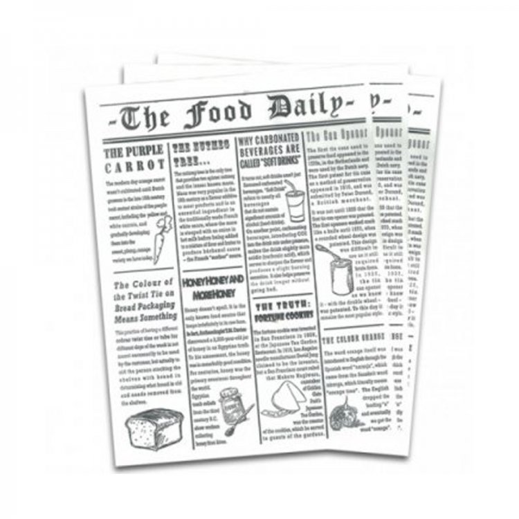 Carta alimentare antiunto stampa giornale cm.30x40 pz.500