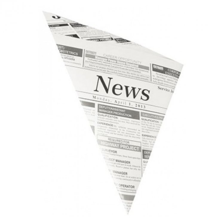 SACCHETTI CONICI ANTIUNTO STAMPA GIORNALE GR.250 PZ.1000 FRENCH FRIES Sacchetti conici antiunto stampa giornale gr.250 pz.1000 french fries