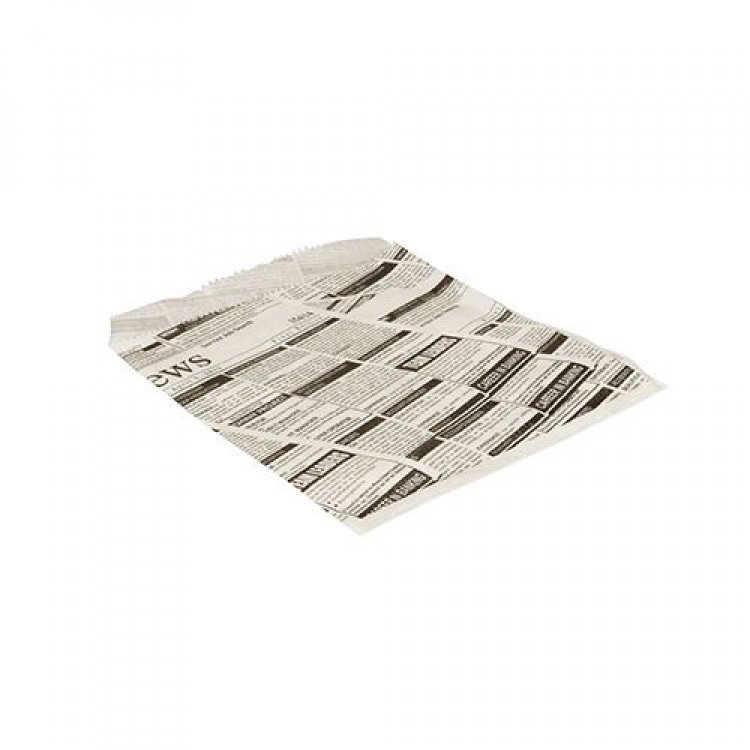 BUSTA PER HAMBURGER APERTA DUE LATI STAMPA GIORNALE CM.16X18 PZ.1000 Busta per hamburger aperta due lati stampa giornale cm.16x18 pz.1000