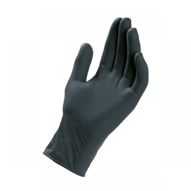 Guanto monouso nitrile reflexx 78 nero tg.s 6-6,5 pz.100