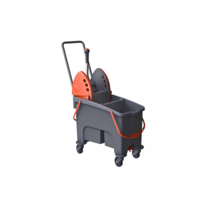 CARRELLO PULIZIA DUETTO LT.16/24 2 VASCHETTA E CON VALVOLE STRIZZATORE E MANIGLIA Carrello pulizia duetto lt.16/24 2 vaschetta e con valvole strizzatore e maniglia