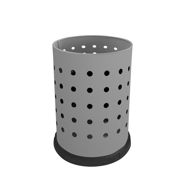 CESTINO GETTACARTE FORATO Ø CM.24 H.40 GRIGIO A/120 Cestino gettacarte forato Ø cm.24 h.40 grigio a/120