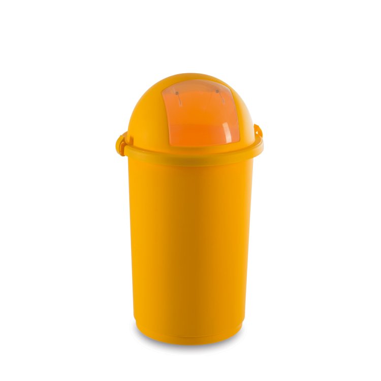 Pattumiera push a molla giallo Ø cm.41 h.75