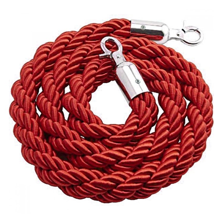 CORDONE PER COLONNINA ROSSO CON GANCI INOX MT.1,5 Cordone per colonnina rosso con ganci inox mt.1,5