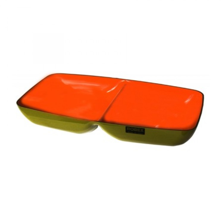 Ciotola plastica biciotola verde/arancio